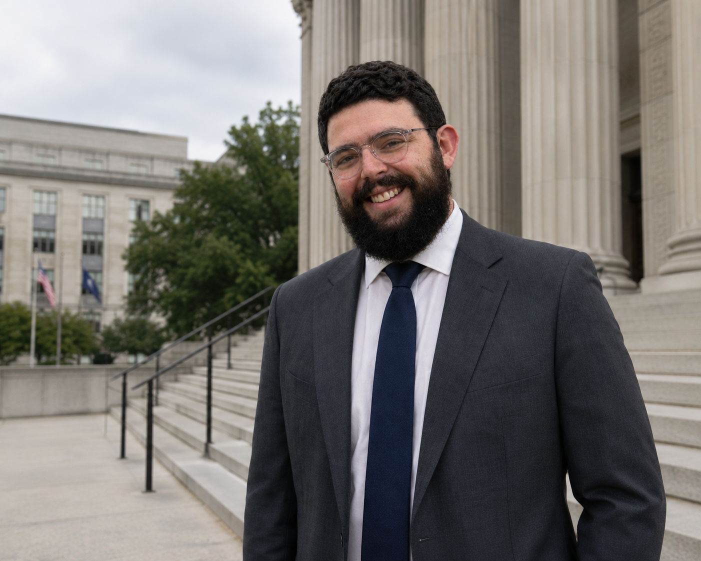 Consumer protection lawyer Noah Kane outside a federal courthouse